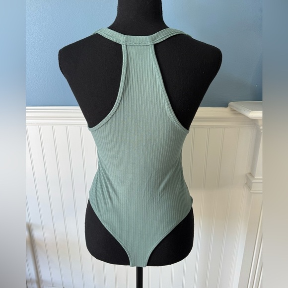 NWOT Free People Speed Dial Racer Back Bodysuit ~ Sea Breeze ~ Medium - Picture 2 of 4